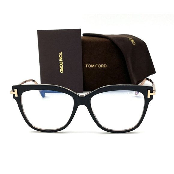 Tom Ford FT5704 005 Black / Blue Block 54mm Eyeglasses - Picture 2 of 4